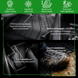 Tappetini compatibili con MG HS II dal 2024 in poi, su misura in Gomma TPE